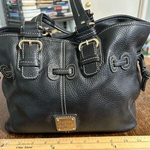 Dooney & Bourke Medium Black Pebbled Leather Shoulder Bag